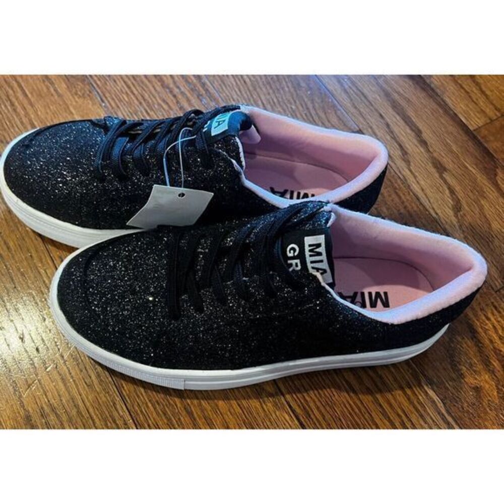MIA GRL Slip On Sneakers Shoes Black Sparkle Size 3M NEW - Picture 2 of 3
